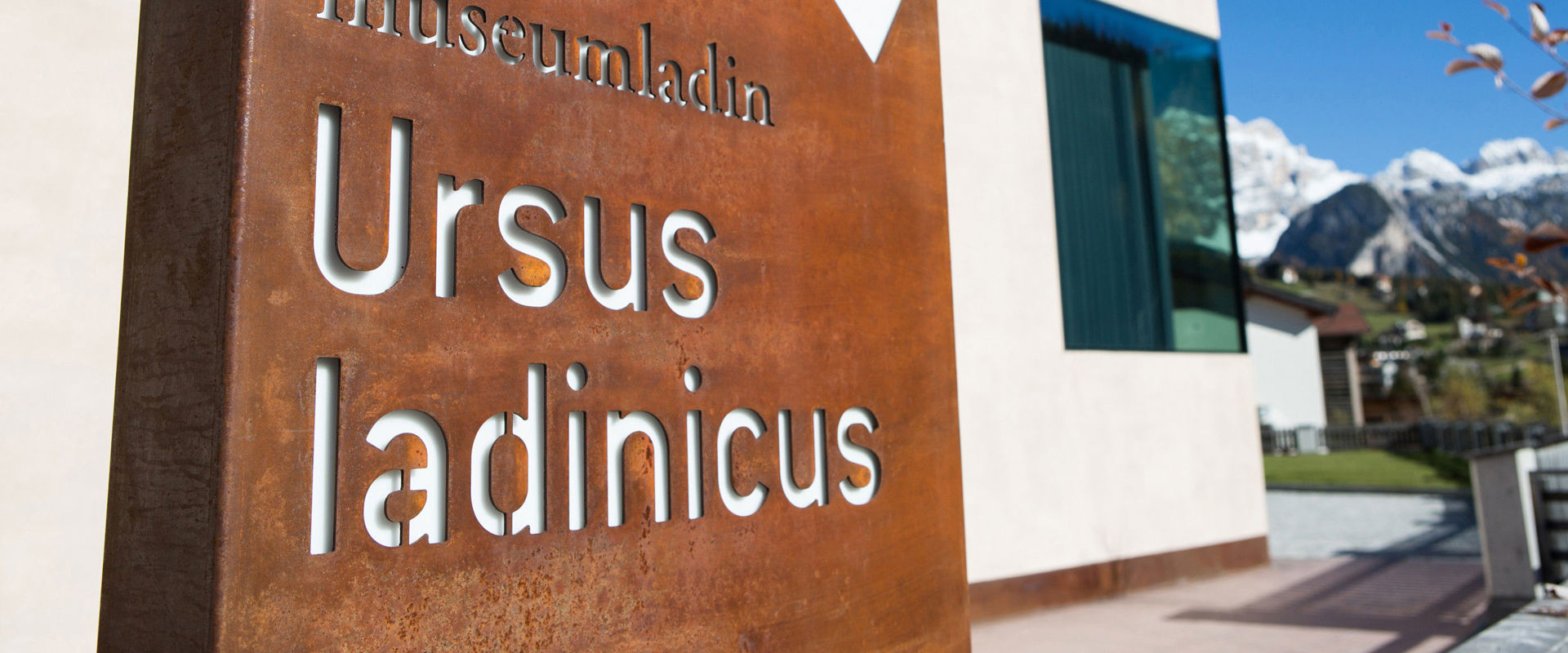 Museum Ladin Ursus ladinicus  Sign with museum name.